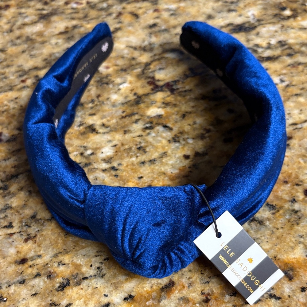 Lele Sadoughi Royal Blue Velvet Headband